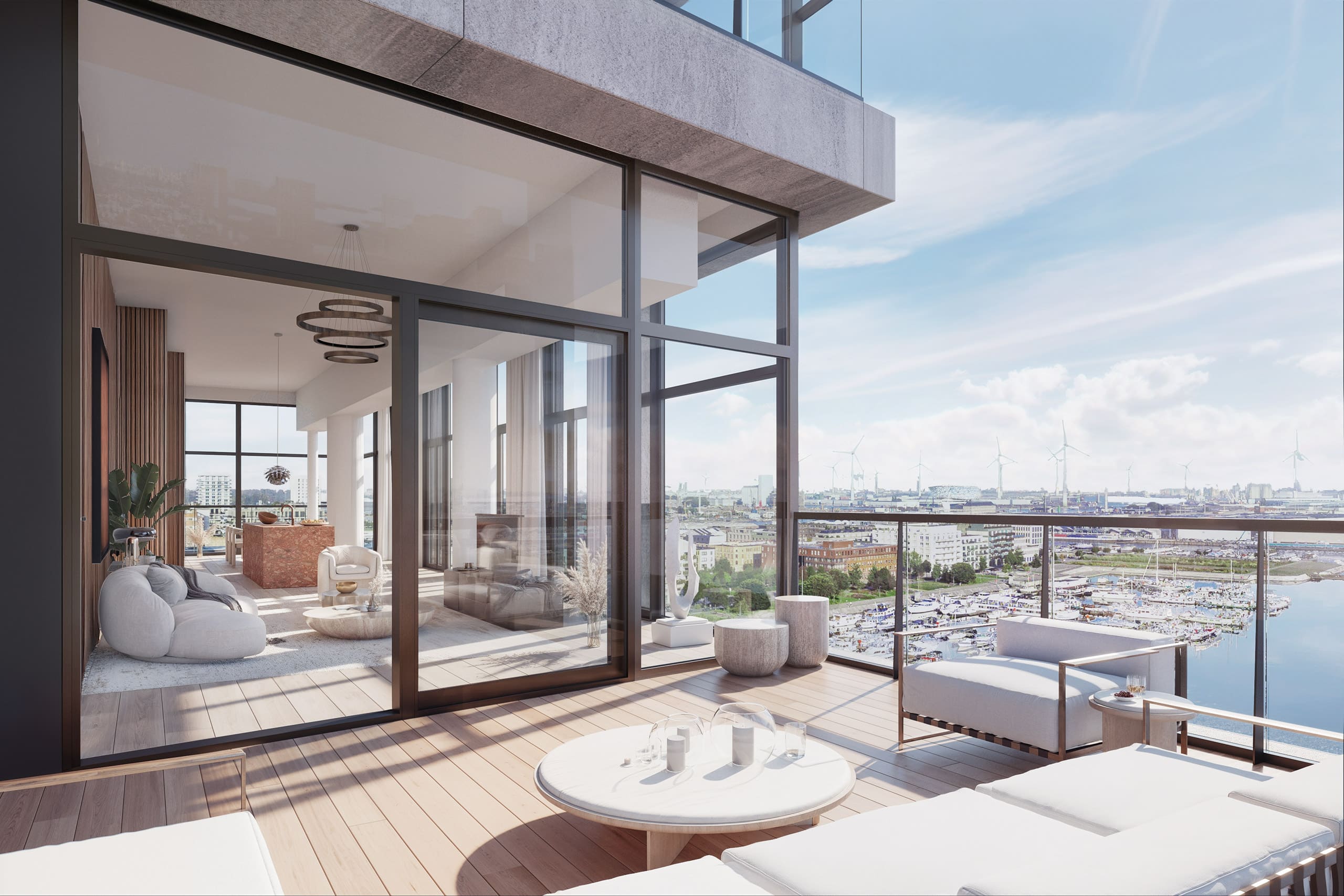 23 verdiepingen, 90 flats en hoogste zwembad van de stad!