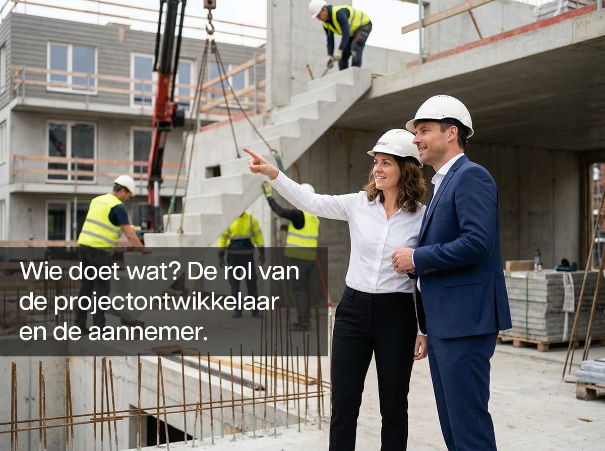 Wat is het verschil tussen een projectontwikkelaar en een aannemer bij nieuwbouw?